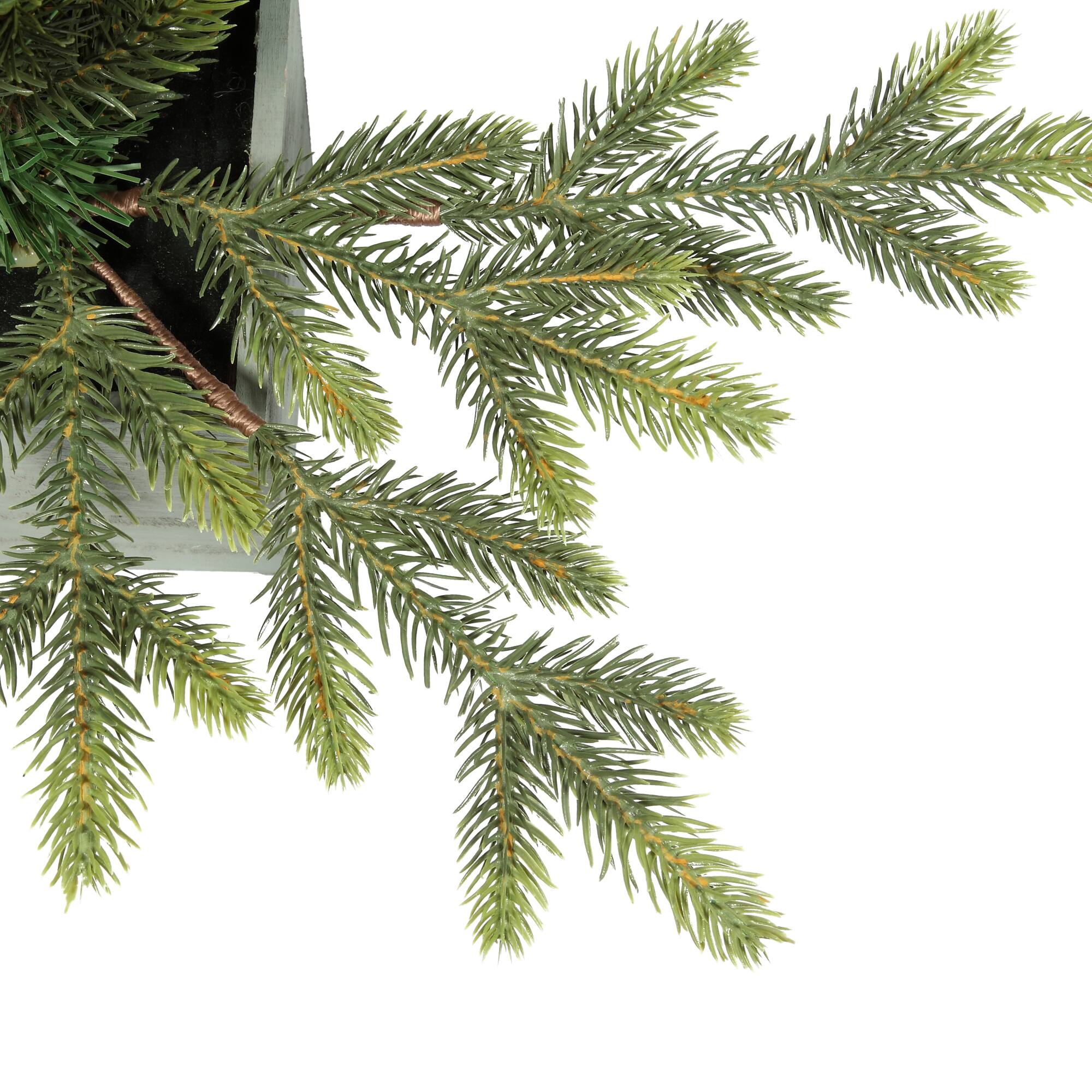 2.5ft. Pre-Lit Fraser Fir Artifical Christmas Tree in Wooden Pot, Warm White LED Lights